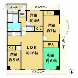 奈良・大阪・滋賀の不動産はフォステールにお任せください ■角部屋・開放感あふれる３面バルコニー■専用ポーチ付き■広々４ＬＤＫ・専有面積８０ｍ２超■